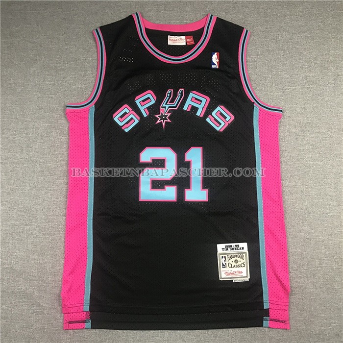 Maillot San Antonio Spurs Tim Duncan Mitchell & Ness 1998-99 Noir